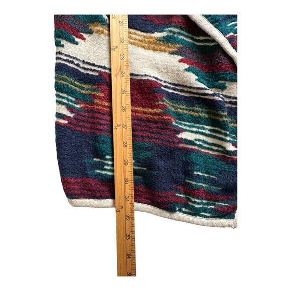 Lucky Brand Aztec‎ Western Native Open Front Long Cardigan Sweater Size Small - Picture 8 of 11